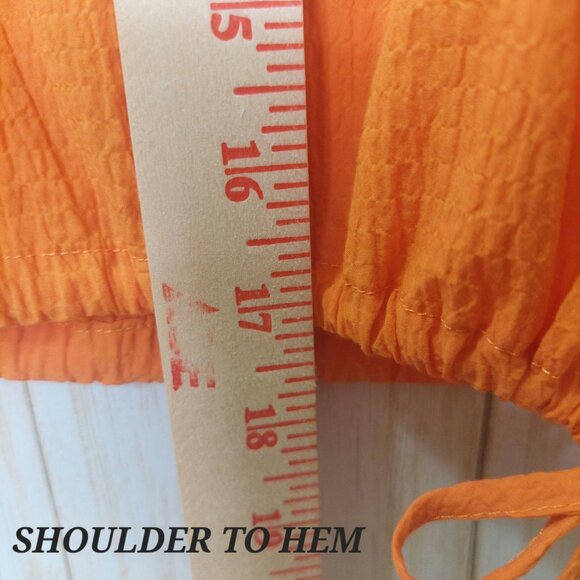 Pistola Womens Golden Orange Sleeveless Crop Top~Side Ties~Textured Fabric~Small - Picture 8 of 9